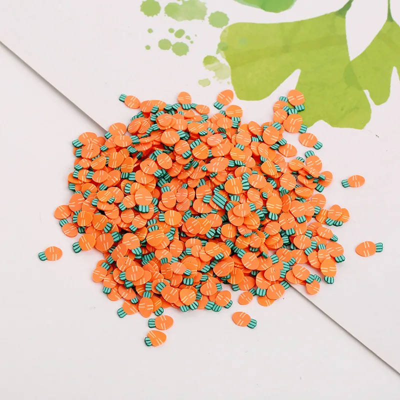 1 100 г/лот 1 см* 2 мм Фрукты Fimo Полимерная Горячая глина брызги для слайма ремесла Пластиковые Klei частицы грязи лимонный арбуз ломтик DIY - Цвет: 1