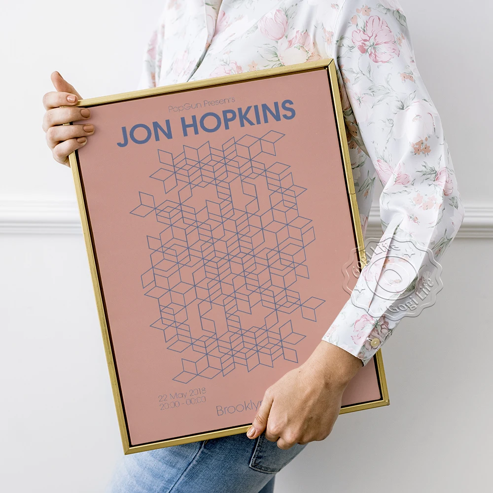 

PopGun Presents Wall Stickers, Music Jon Hopkins Art Poster, Singer Music Prints Art, Bar Pub Club, Simple Geometry Wall Art