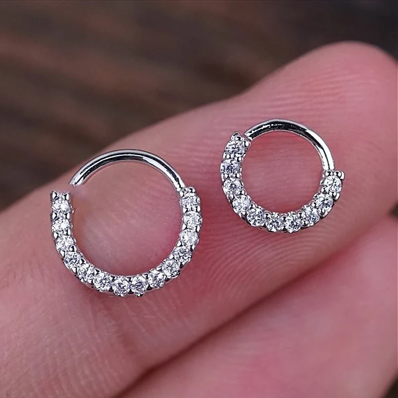 

Titanium Zircon Piercing Nose Ring Septum Lip Earrings Nose Hoops Tragus Cartilage Ear Nostril Body Jewelry Accessories