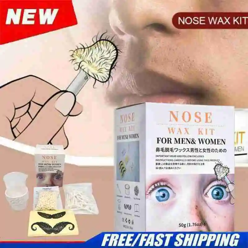 

Nose Wax Portable Hair Removal Kit Men Women Painless Beads for Nose Nasal Ear Wax Kit Nose Hair Removal Cosmetic Tool
