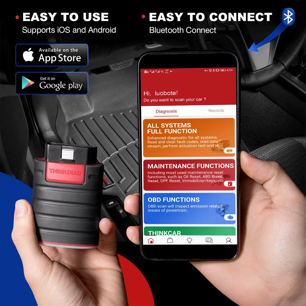 ThinkDiag старая версия Bluetooth считыватель кодов OBD2 сканер Andriod IOS диагностический