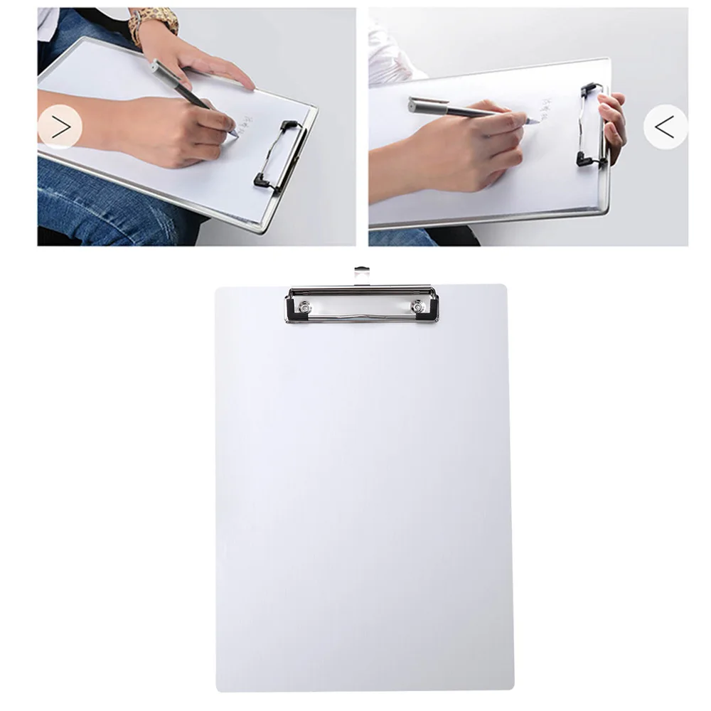 

A4 Aluminum Clipboard Paper Holder Metal Clipboard File A4 Binder Holder for Office School Worker (Silver)