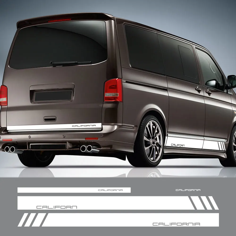 4 шт. двери автомобиля сбоку юбка в полоску виниловые наклейки на стены для Volkswagen