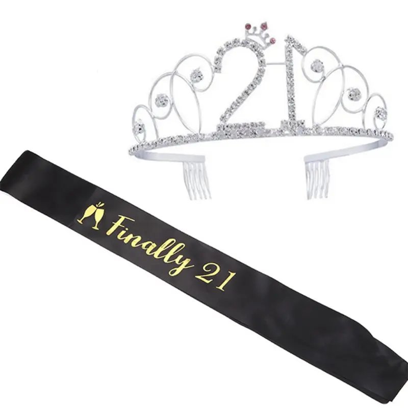 21 й день рождения корона и пояс с принадлежности &quotнаконец 21&quot|Украшения своими