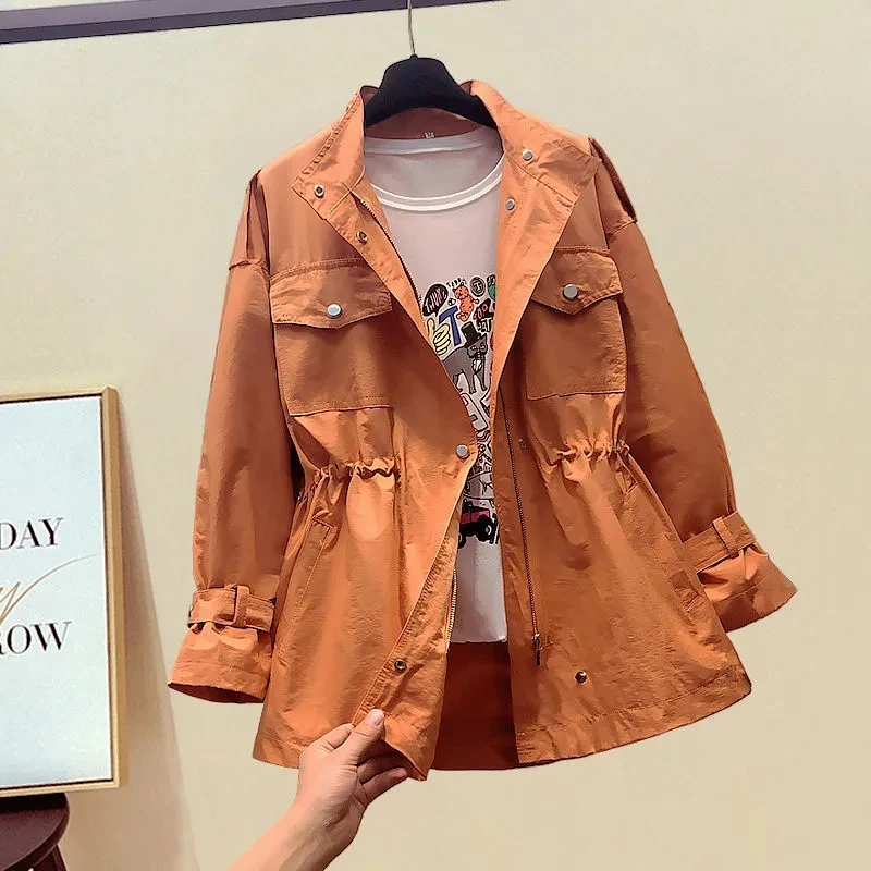 

2021 New Autumn Women's Jackets Long Sleeve Windbreaker Famale Causal Overcoat Basic Coats Zipper Jacket Outwear Plus Size