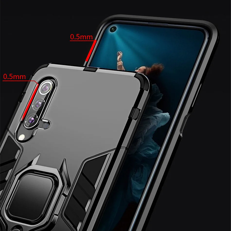 Защитный чехол с магнитным кольцом для Huawei Honor 9X китай Hybird Корпус противоударный