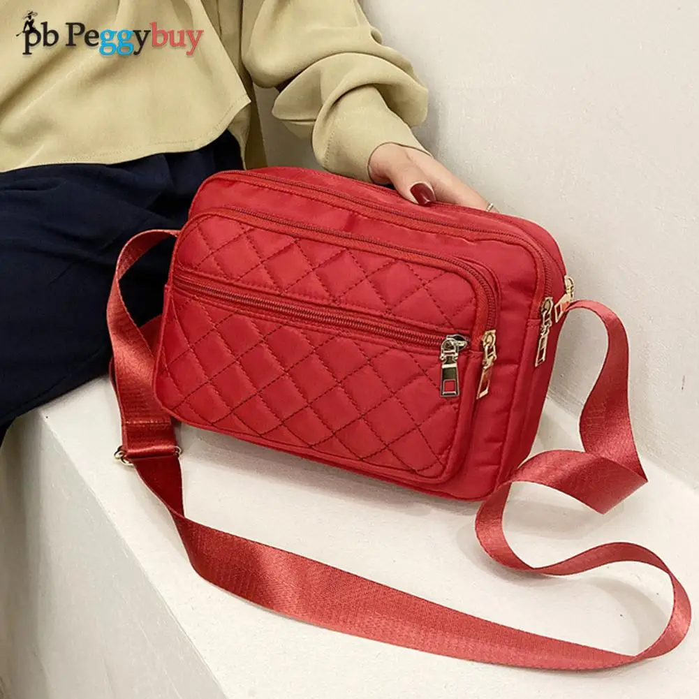 

Unique Female Shoulder Bag Vintage Ladies Canvas Solid Color Checker Crossbody Bag Canvas Phone Storage Large Capacity Handbags
