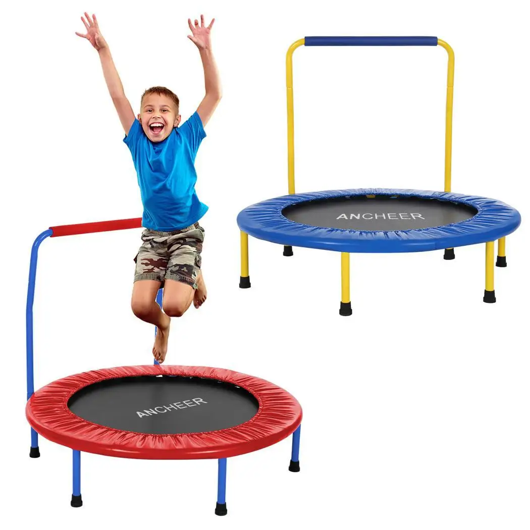 36inch Children Kids Portable Foldable Durable Construction Safe Trampoline with Padded Frame Cover Handle