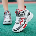 Баскетбольные кроссовки для мальчиков и девочек, брендовые Нескользящие, спортивная обувь на толстой подошве, белые, 2021