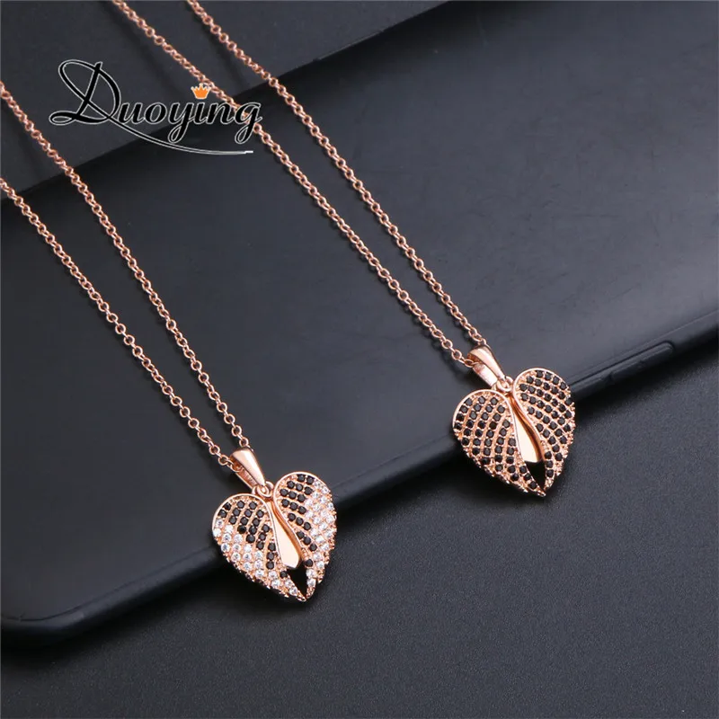 Креативный Модный кулон Duoying CZ медная цепочка кристалл Крылья Ангела розовое