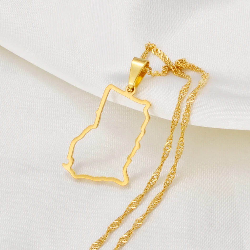 Ожерелье Anniyo Contour с подвеской в виде карты Ганы для женщин и девушек