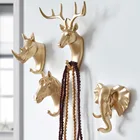 Настенная 3D модель с головой оленя, художественное украшение для дома и офиса, подвесные держатели для хранения, подарочные аксессуары для рукоделия и домашнего декора