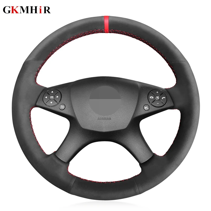 

Black Suede Red Marker Car Steering Wheel Cover for Mercedes Benz C280 C230 C180 C260 C200 C300 W204 C-Class 2007-2010