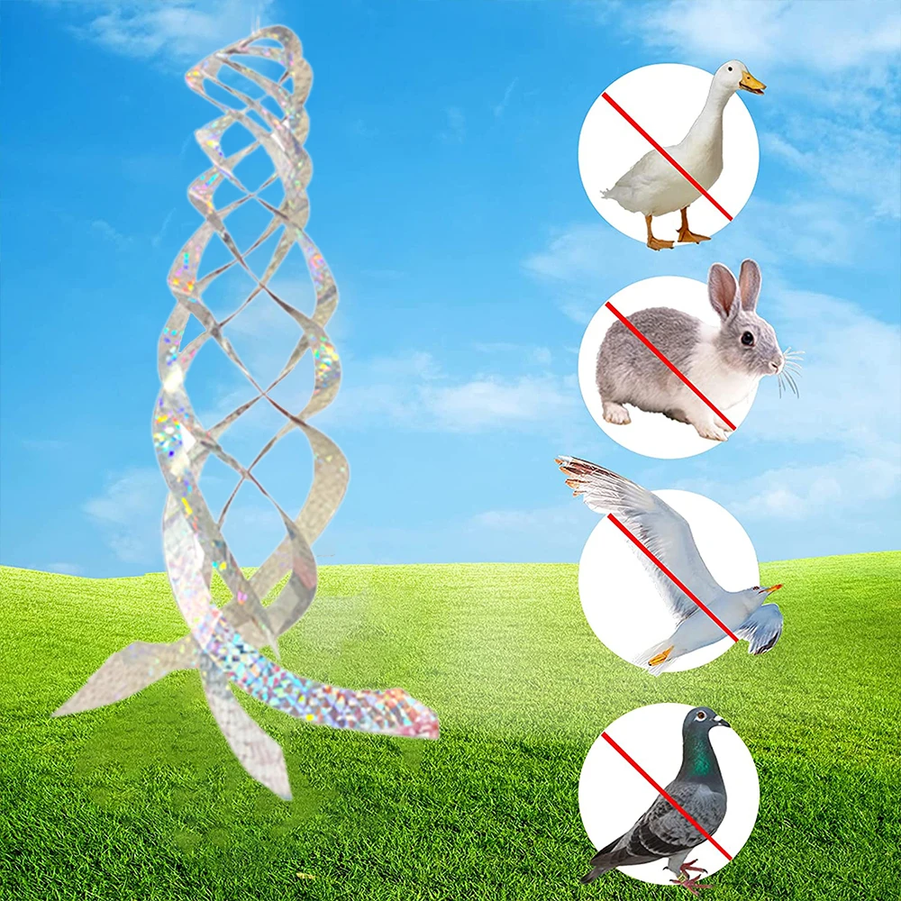 Спиральные отражатели из лавсара для птиц серебристый декоративный прибор