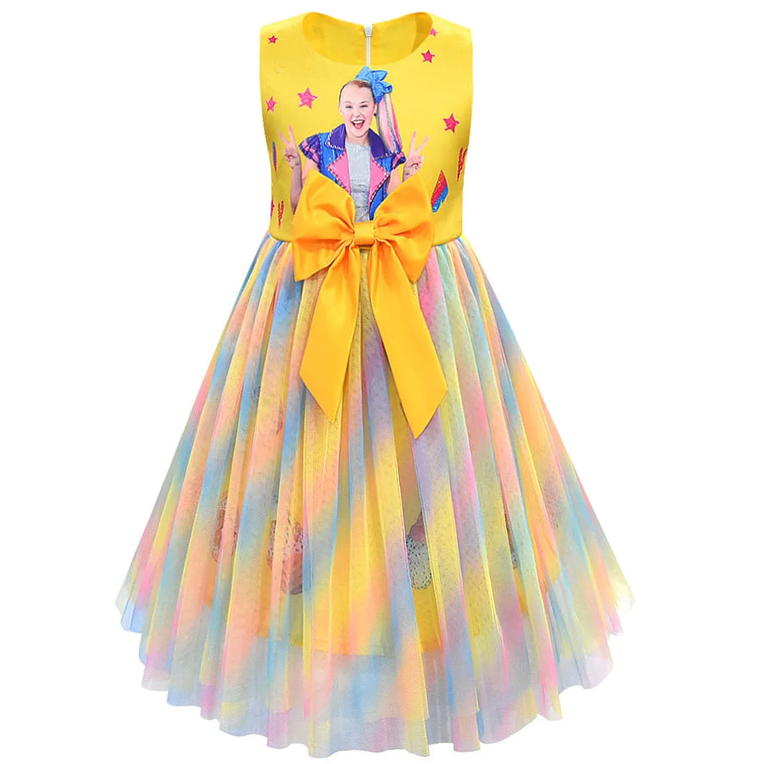 2020 Новинка платье для сцены платье-пачка с бантом и рукавами-пузырьками девочек