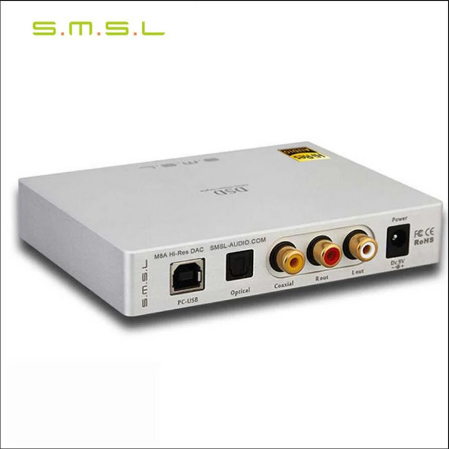 SMSL M8A ES9038Q2M 32Bit/768kHz DSD512 DAC USB/Optical/Coaxial/ input XMOS Hi Res USB Decoder humanized operation|Цифро-аналоговые