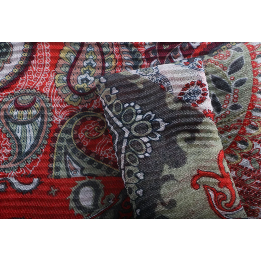 Новинка женский шарф с принтом морщинка пузырьковый хлопковый мусульманский