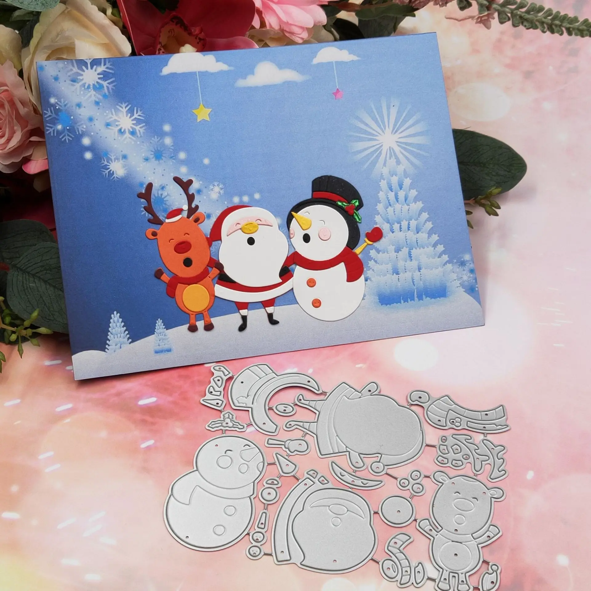

Santa Snowman deer Metal Cut Dies Stencils for Scrapbooking Stamp/photo album Decorative Embossing DIY Paper Cards