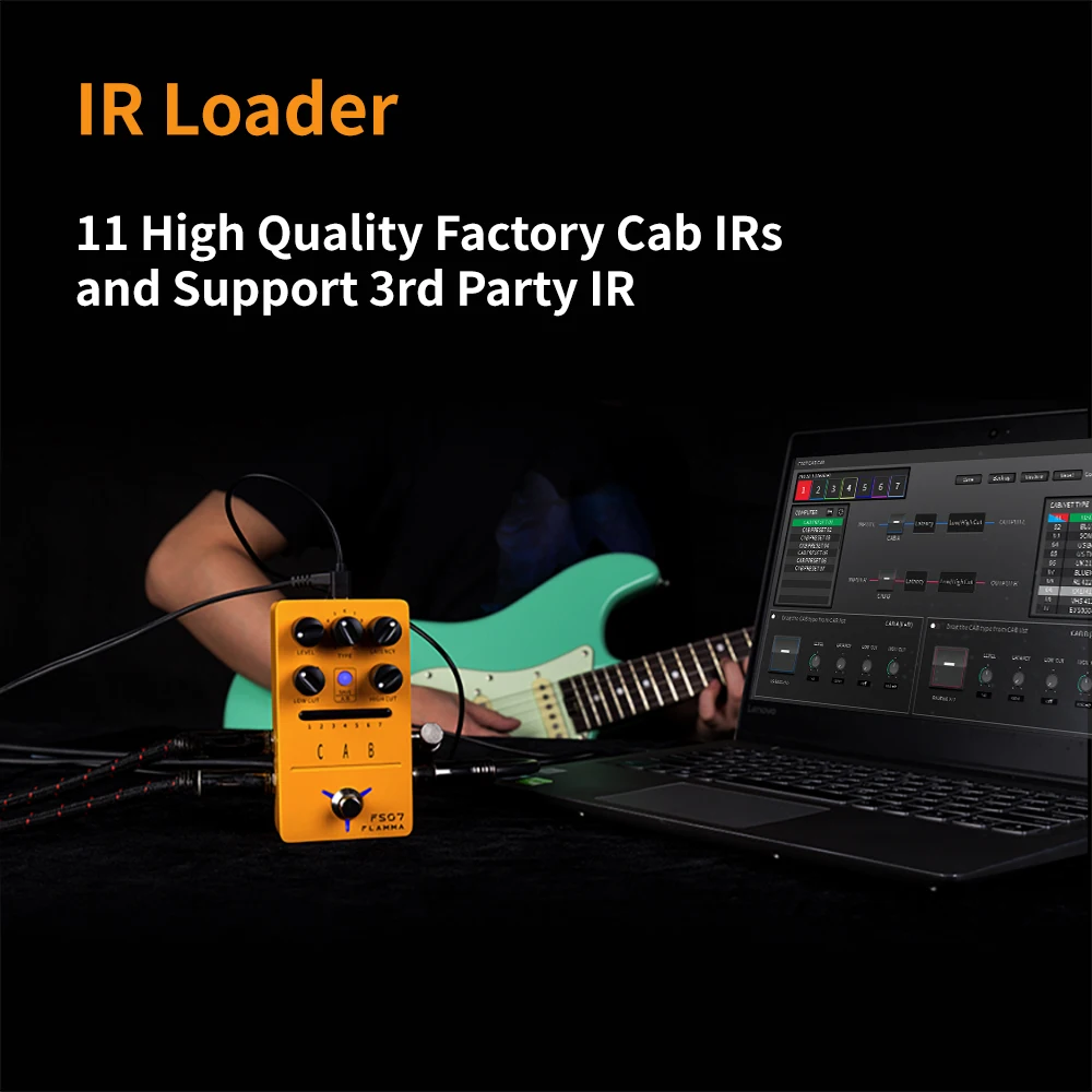 FLAMMA FS07 IR Cabinet Simulation Pedal Cab Simulation Guitar Effects Pedal  Impuse Response Loader 7 Presets 11 Factory IR enlarge