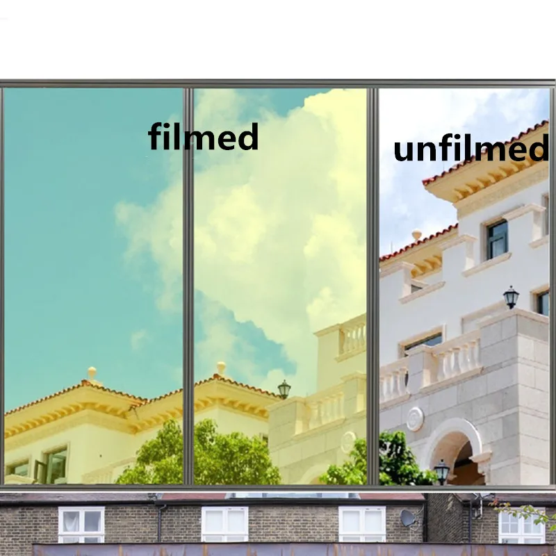 Зеркальные наклейки на окна с солнечной защитой серебряная пленка строительный