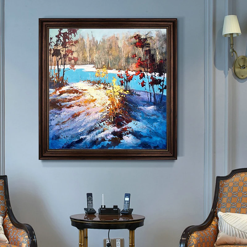 Ручная роспись маслом гостиная вход декоративная пейзажная живопись картины