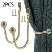 2pcs curtain tiebacks clips buckles u shaped round head wall curtain hook hanging window holders decorative home accessories