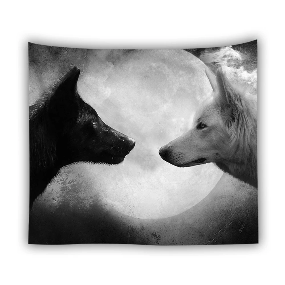 Животные Печатный гобелен настенный волчий узор фон из ткани художественное