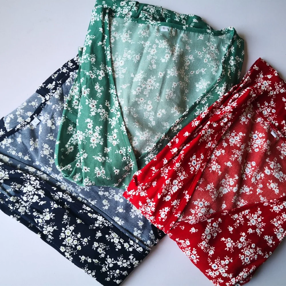 

Ladies Vintage Long Floral Print Dress Women Summer Beach Dress V Neck Short Sleeve Casual Slim Women Sundress Female Vestidos