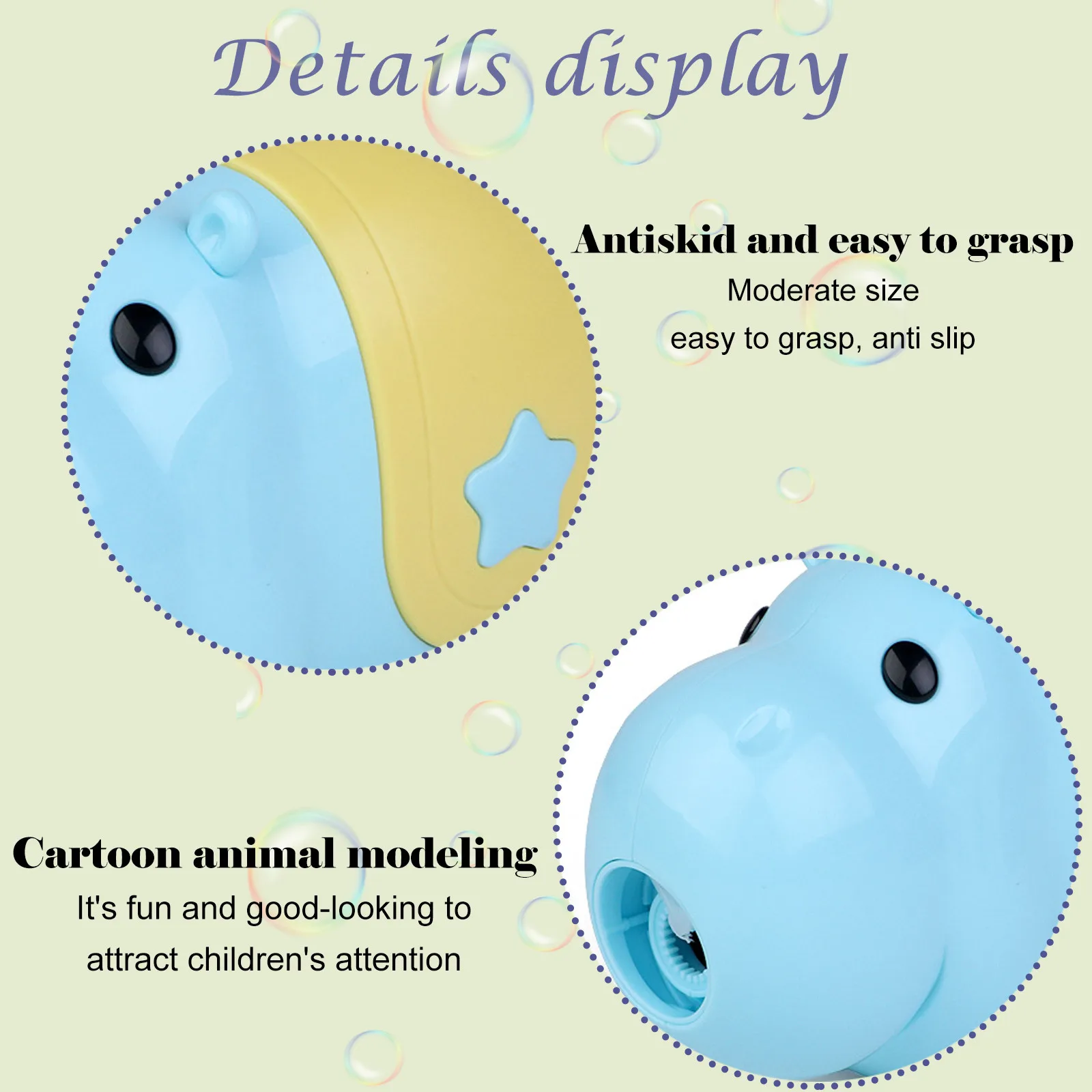 

50ml Bubble Toys Kawaii Daze Hippo Automatic Bubble Machine Blower Party Summer Outdoor Toys Kids Blue Gray Dinosaur Funny Toys