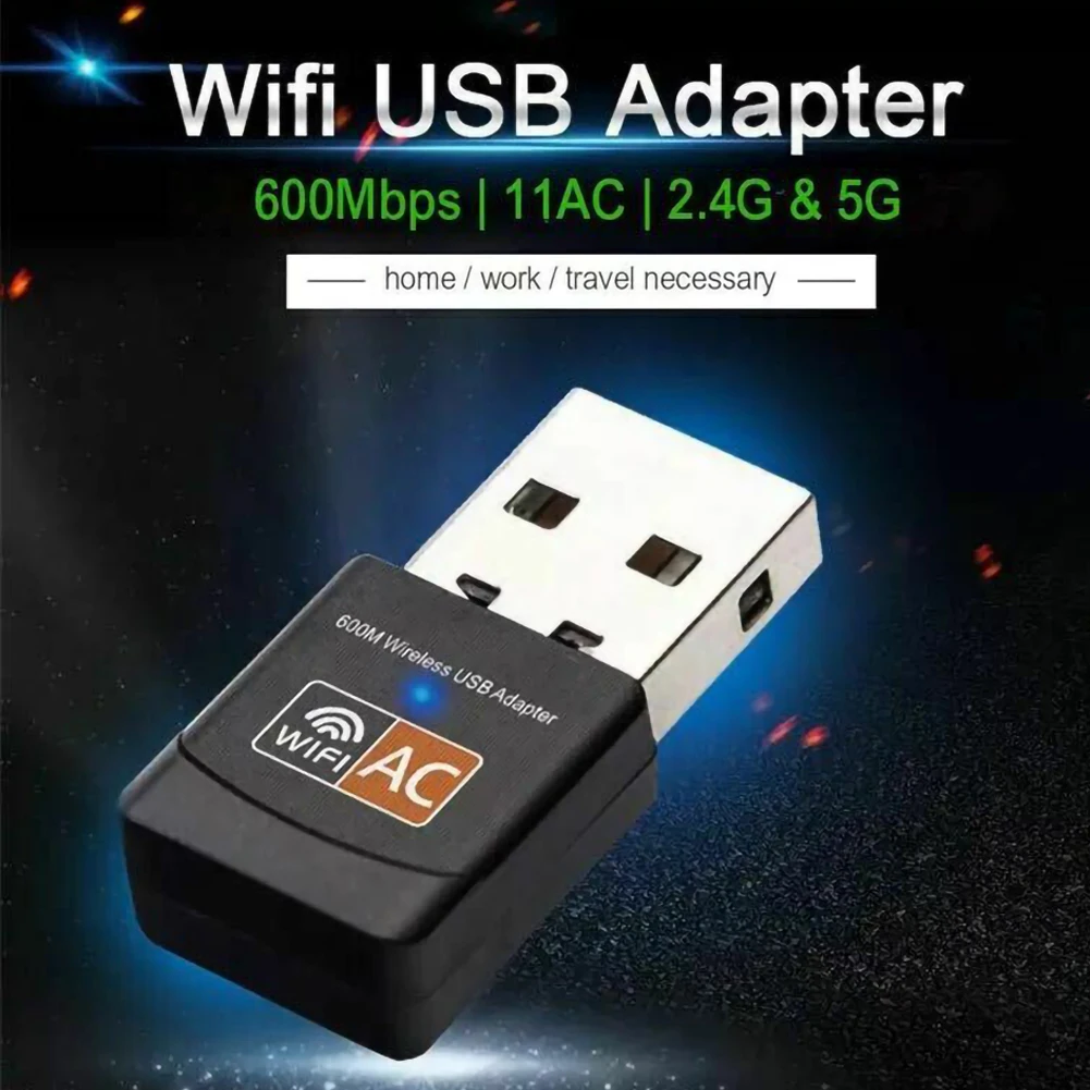 600 Мбит/с беспроводной USB Ethernet ПК WiFi адаптер переменного тока двухдиапазонный 2 4G/5G