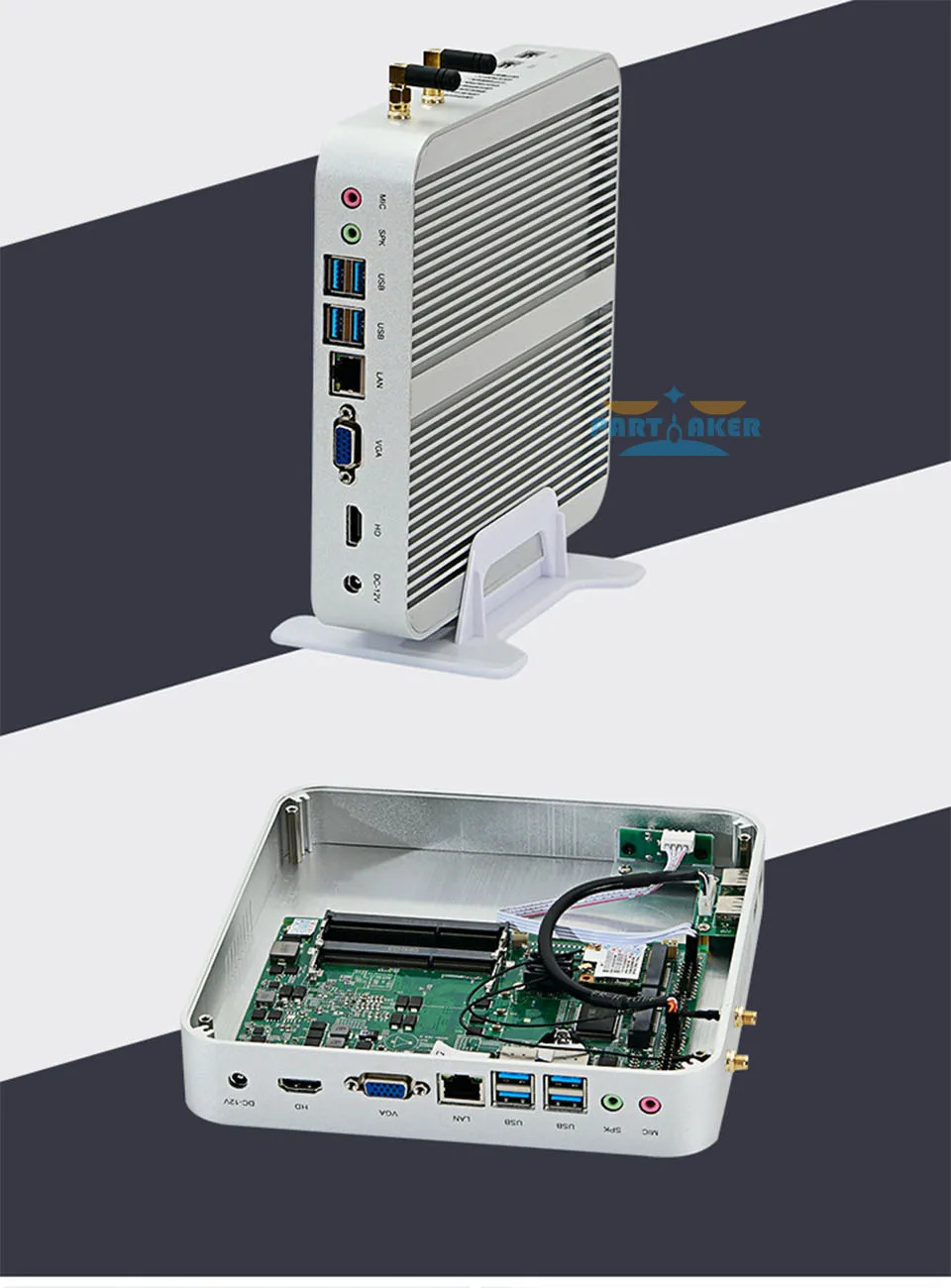 Безвентиляторный Barebone i5 мини ПК Win10 3 года гарантии Nuc компьютер Intel Core i5 4200U 4K HTPC ТВ коробка DHL