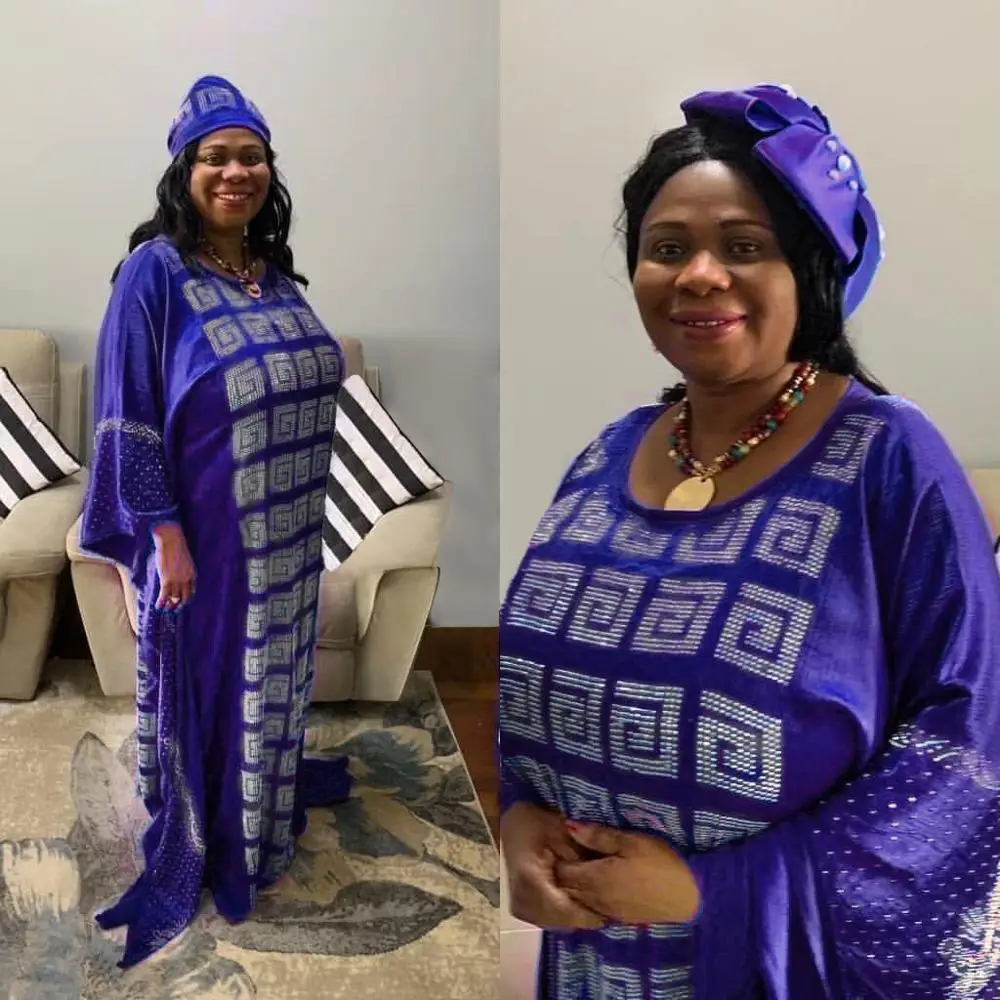 African Dresses for Women Dashiki Diamond Beads African Abaya Dubai Muslim Dress Robe Africa Plus Size Dress