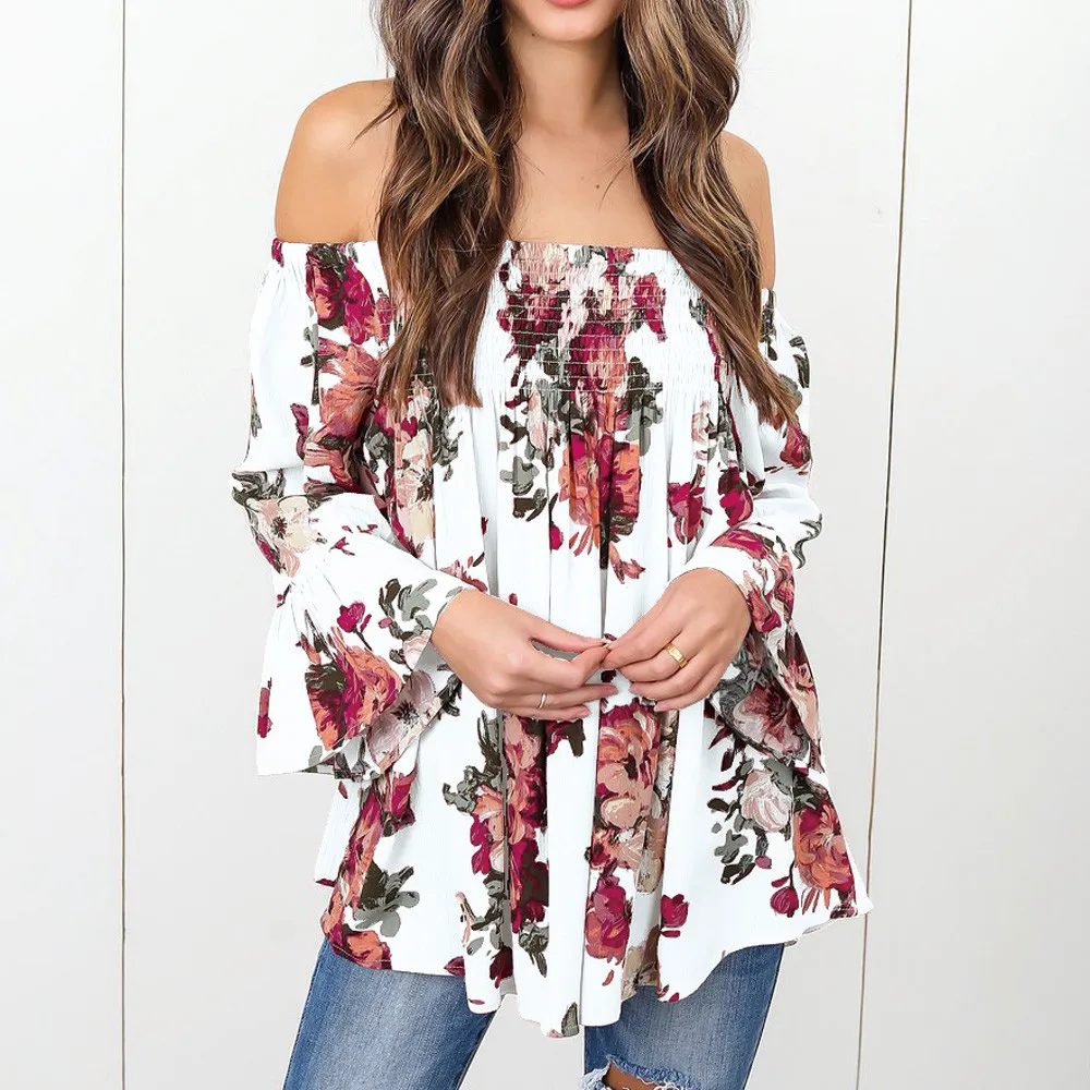 Женская Летняя туника с открытыми плечами блузка пикантная женская рубашка