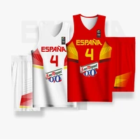 kids basketball uniforms boys girls sportwear full sublimation spain letter printed team name logo jersey quickly dry tracksuits