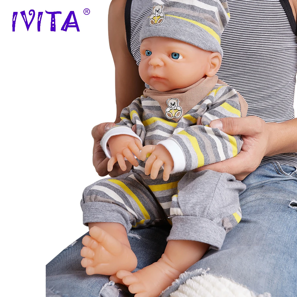 IVITA WB1502, 18 дюймов, 3800 г, цвет кожи, Реалистичная силиконовая кукла Reborn Boy, Реалистичная силиконовая кукла для всего тела, игрушки с открывающимися глазами