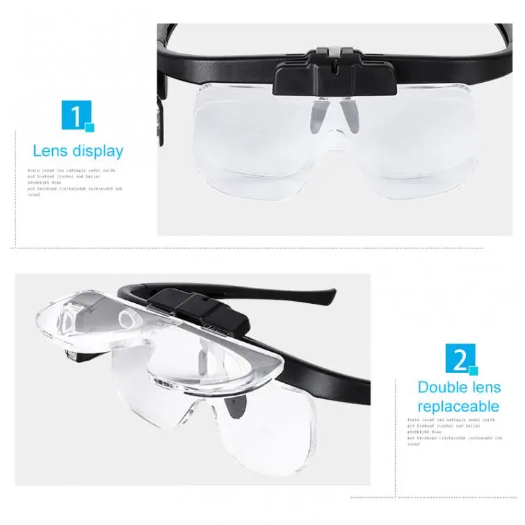 Увеличительное стекло 4 5x с 6 увеличениями регулируемое перезаряжаемое оголовье