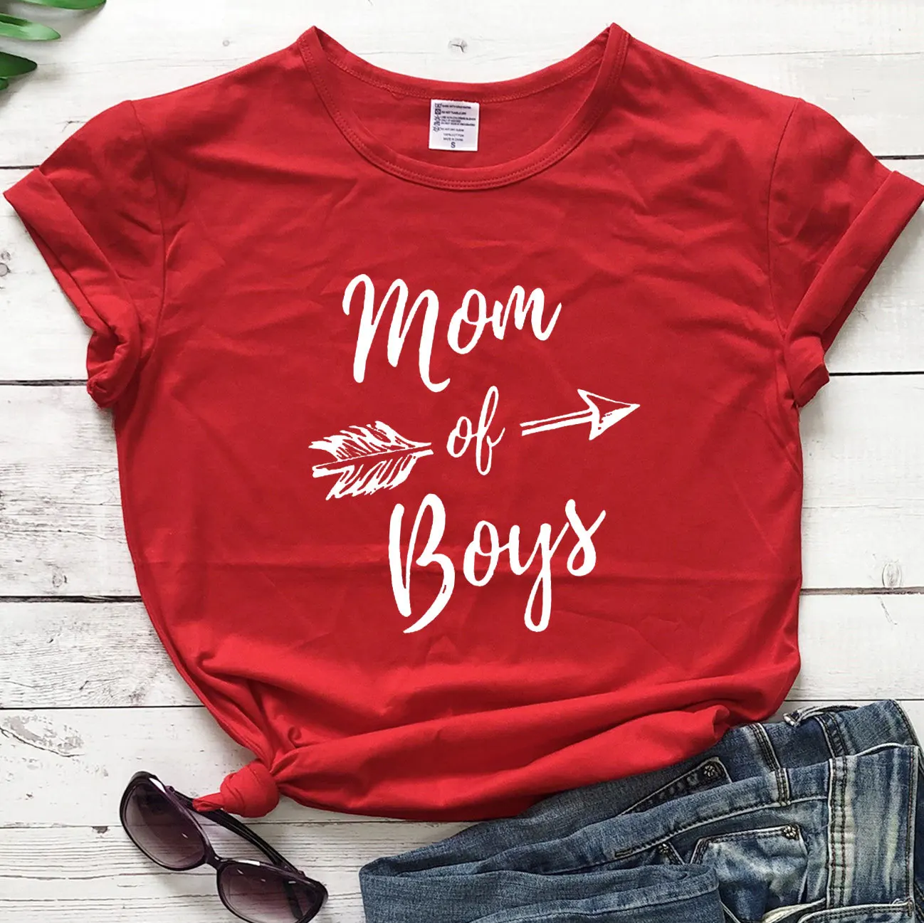 

100% Pure Cotton T Shirt Mom of Boys Letter Print Women Short Sleeve O Neck Loose Tshirt 2020 Summer Tee Shirt Tops Camisetas