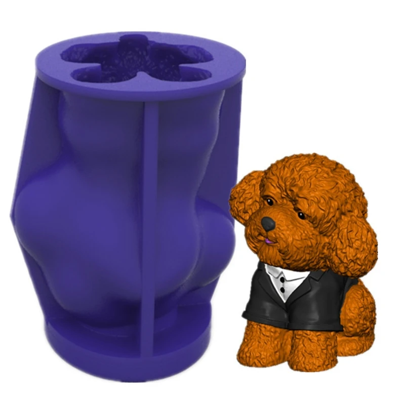 

2021 New 3D Toy Cute Dog Epoxy Resin Mold Ornament Home Decoration Casting Silicone Mould