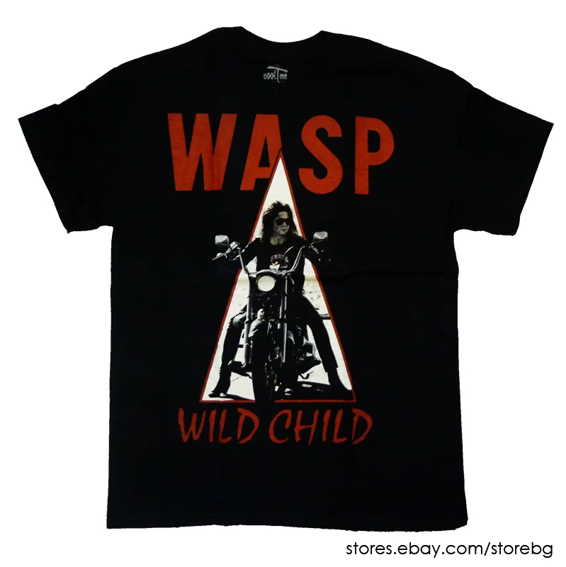 

NEW BLACK T-SHIRT W.A.S.P. WILD CHILD'85 HEAVY METAL BAND WASP TWISTED SISTER 100% Cotton Short Sleeves Tee Shirts Top Tee