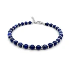 Браслет из натурального камня кианита и бусин, 4 мм