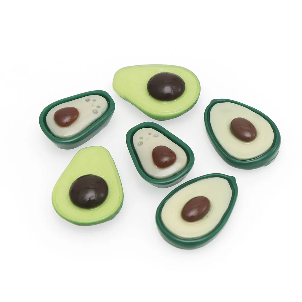 30 шт. микс милый каучуковый мультяшный фрукт авокадо с плоским основанием