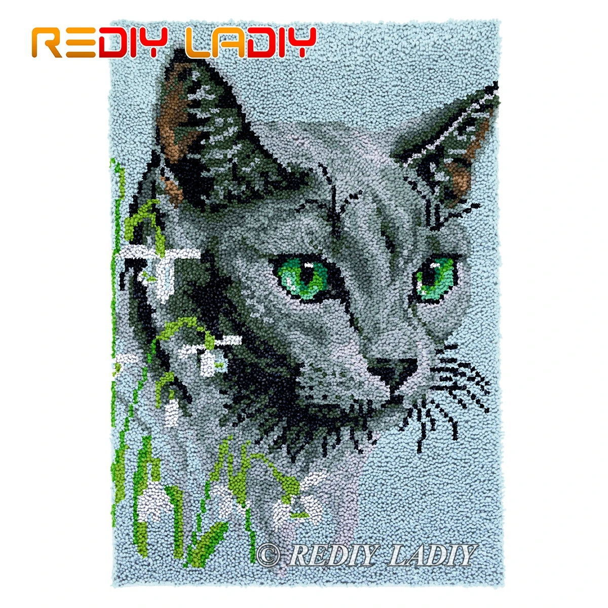 

Крюк с защелкой ковер зеленых глаз кошка плюшевая наборы гобеленов "сделай сам" ковров объемной пряжи декоративно-прикладного искусства кр...