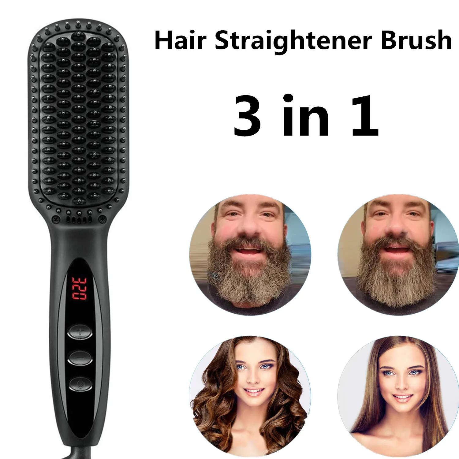 

Hair Straightener brush Professional Electric Comb Straightening Iron Quick Heating Anti-static hot comb Magic Hair styler Iron