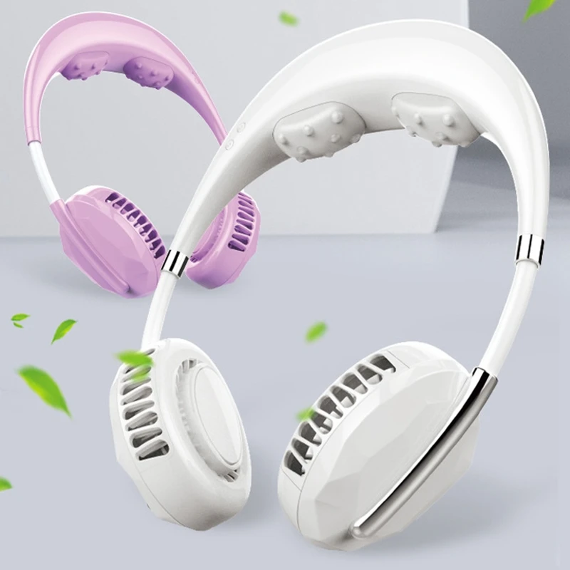 

Bladeless Wearable Neck Fan, 360 Cooling Hands Free Sports Fan, USB Personal Massage Fan Aromatherapy Machine