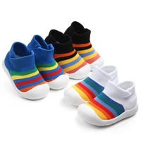 fashion casual newborn baby boy girl socks shoes spring first walkers knitted breathable striped infants toddler shoes for kids