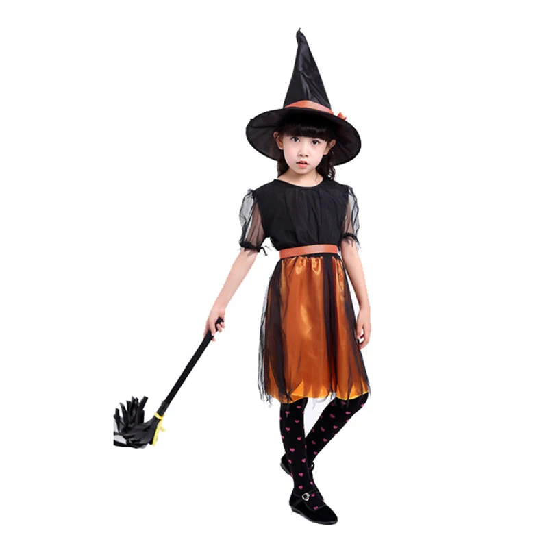 Новинка 2019 года Детский костюм на Хэллоуин ведьмы для маленьких девочек