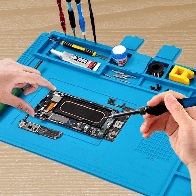 PROSTORMER-almohadilla de aislamiento térmico ESD, resistente a la soldadura, alta temperatura, con imán, silicona, trabajo de soldadura