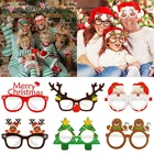 9 шт. рождественские очки Санта Клаус снеговика и снежинок; Дерево Лось Бумага очки реквизит для фото вечеринок 2020 рождественские украшения для дома