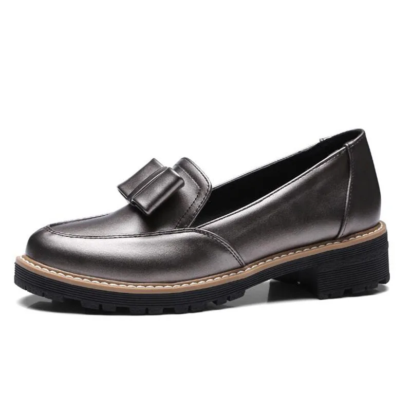 Женские туфли оксфорды без застежки из ПУ кожи на квадратном каблуке|Обувь