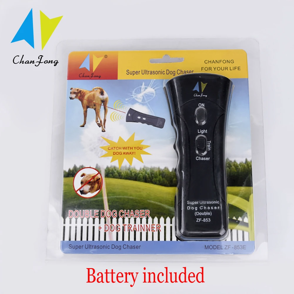 

ChanFong Ultrasonic Dog Chaser Training Control Trainer Device Dogs Anti-barking Stop Bark Deterrents Pet Training Device